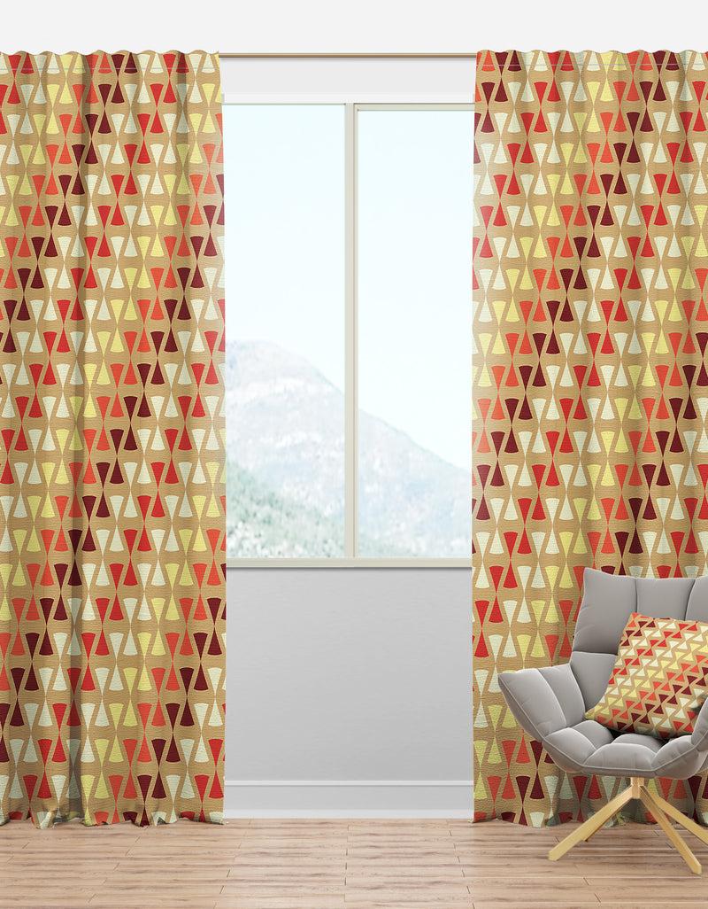 designq Triangular Retro Design IX - Mid-Century Modern Curtain Panels