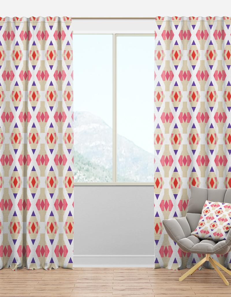 designq Triangular Retro Design VII - Mid-Century Modern Curtain Panels