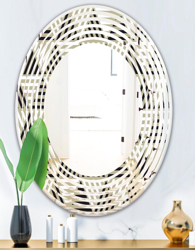 Designq Triangular Retro Design VIII - Modern Round Or Oval Wall Mirror - Wave