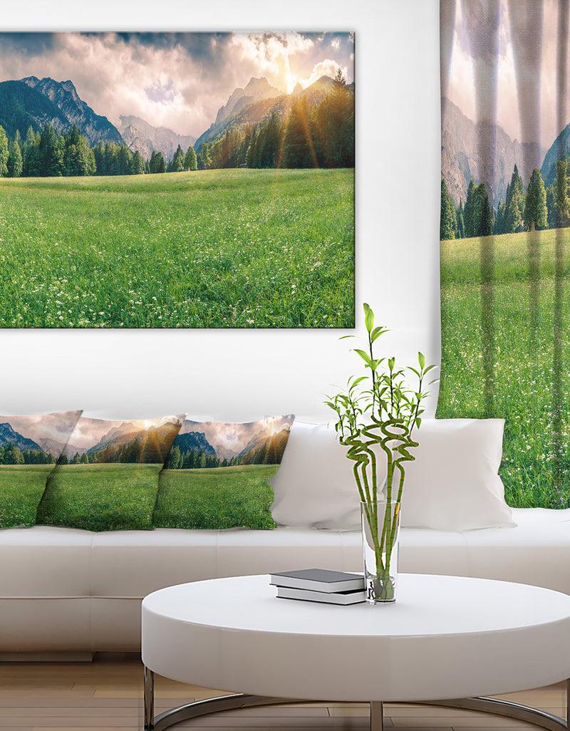 designq Triglav Mountain Panorama - Landscape Photo Canvas Print