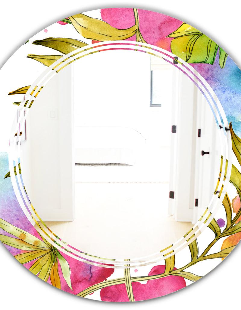 Designq Tropical Foliage IV - Cottage Round Or Oval Wall Mirror - Triple C