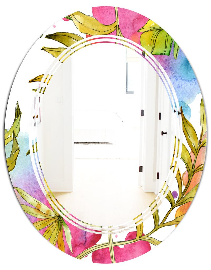 Designq Tropical Foliage IV - Cottage Round Or Oval Wall Mirror - Triple C