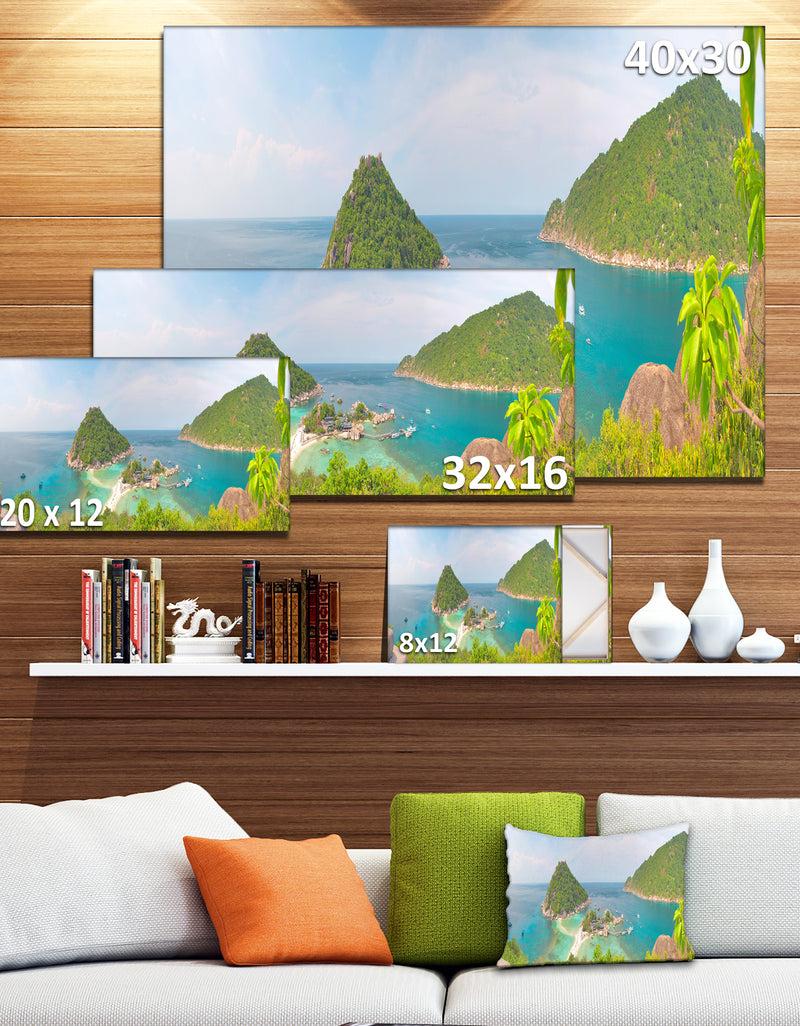 Designq Tropical Island Panorama - Landscape Photo Canvas Print