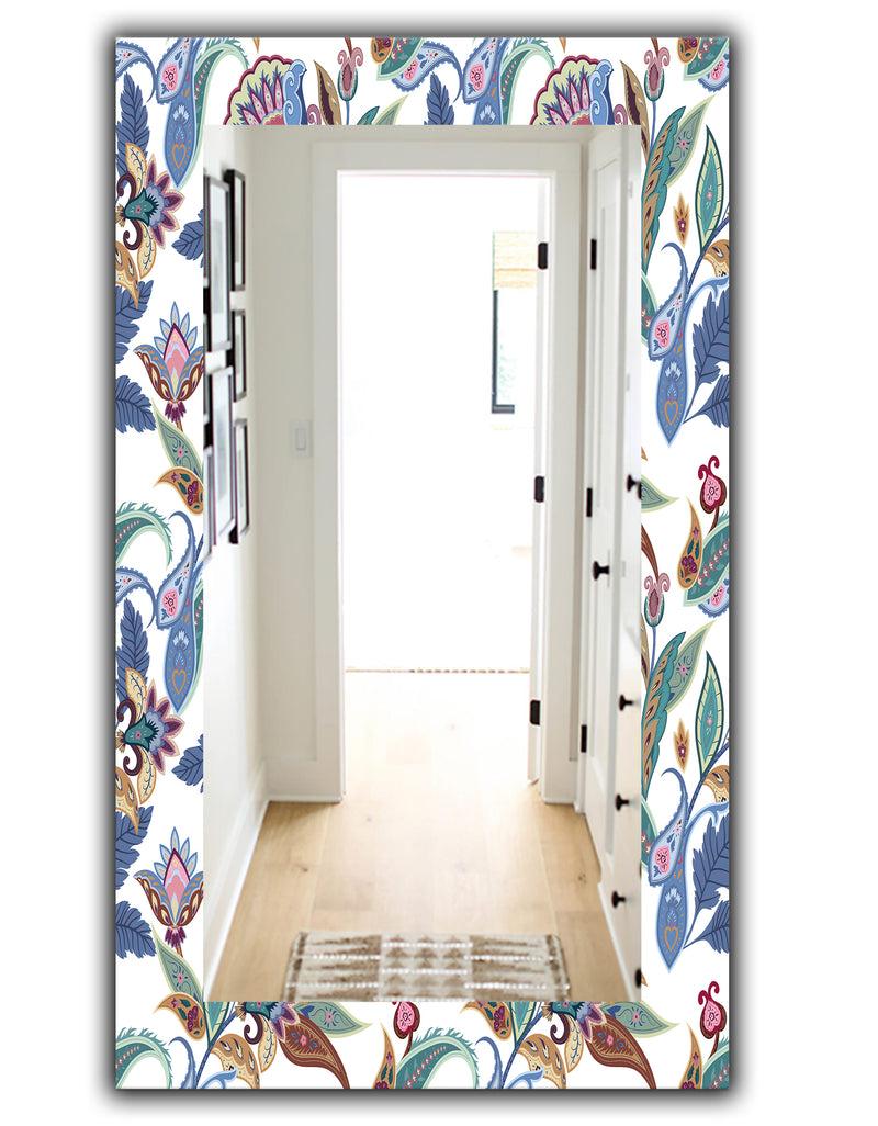 Designq Tropical Mood Blue 1 - Bohemian And Eclectic Mirror - Vanity Mirror