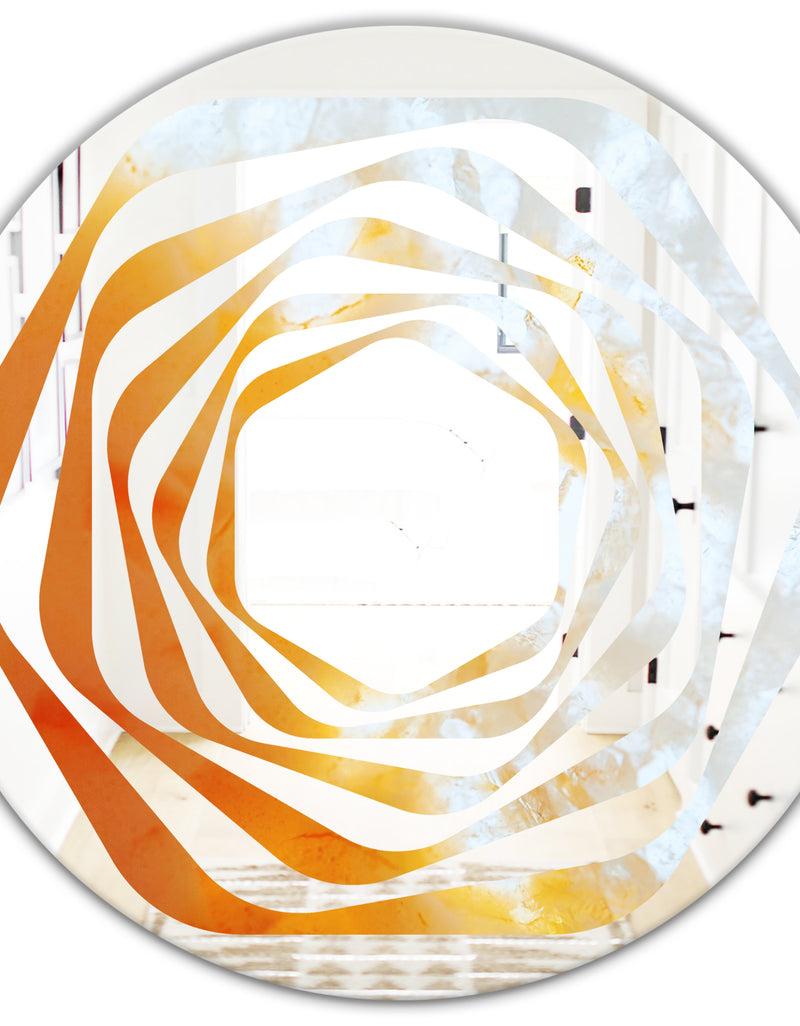 Designq True Yellow Stone - Modern Round Or Oval Wall Mirror - Whirl