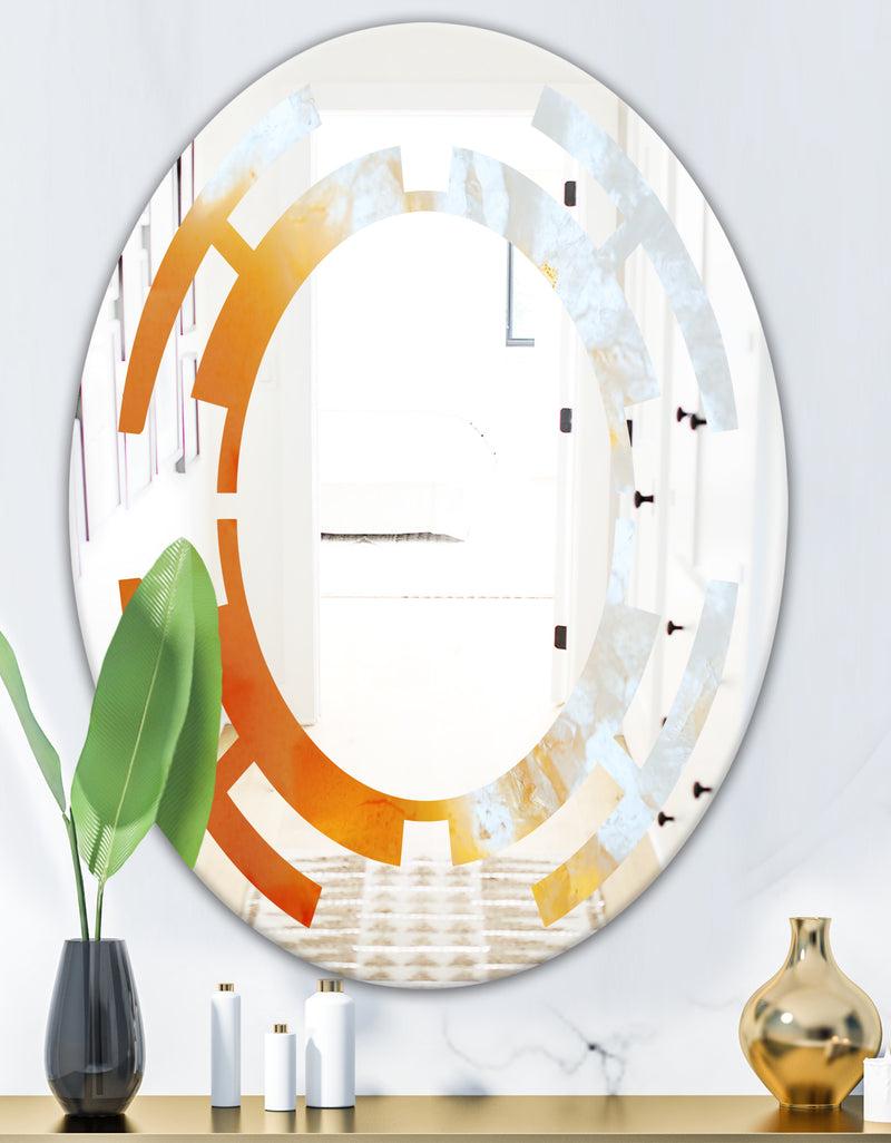 Designq True Yellow Stone - Modern Round Or Oval Wall Mirror - Space