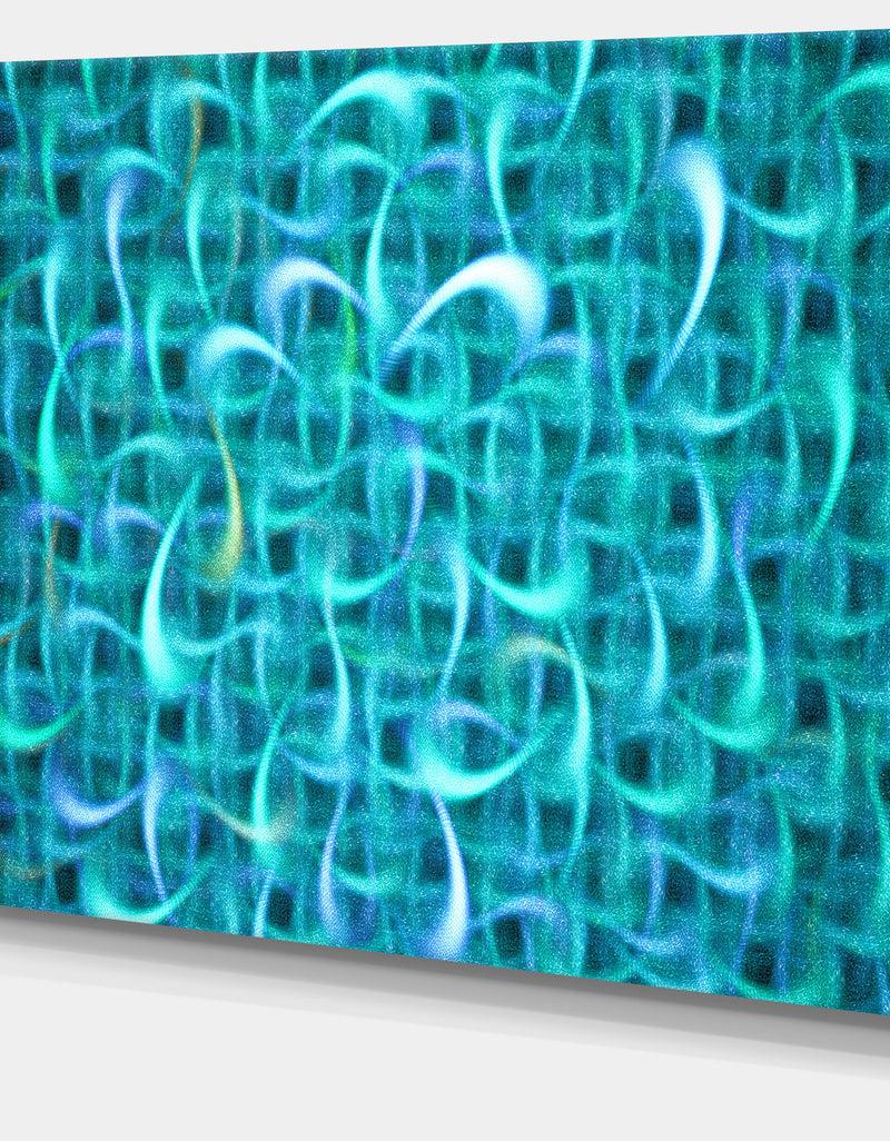 Designq Turquoise Watercolor Fractal Pattern'Large Abstract Canvas Art Print