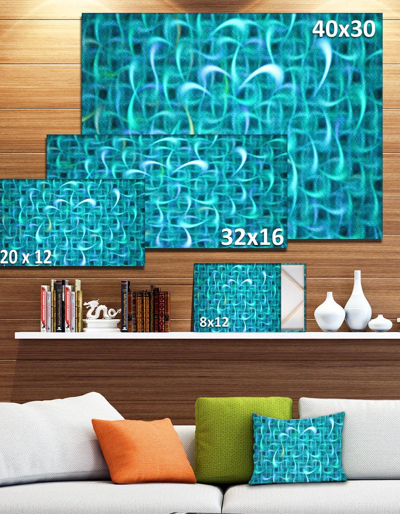 Designq Turquoise Watercolor Fractal Pattern'Large Abstract Canvas Art Print