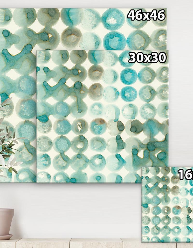 Designq Turquoise Watercolor Geometrical I - Modern & Transitional Canvas Art