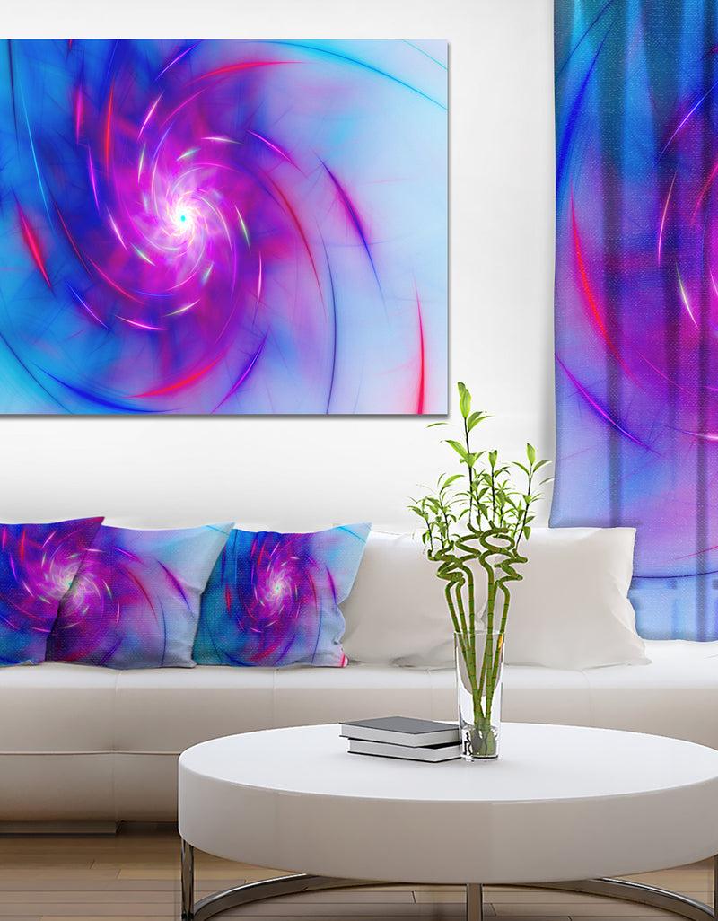 designq Turquoise Whirlpool Fractal Spirals'Large Abstract Canvas Art Print