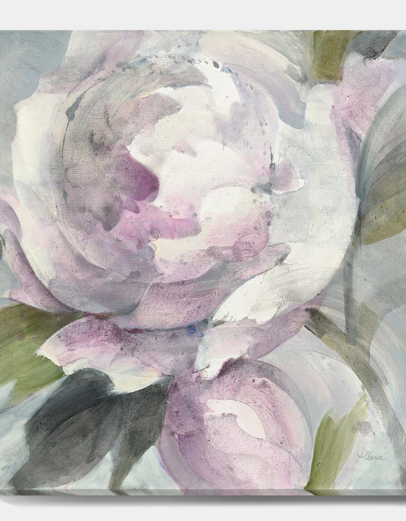 Designq Twilight Peony - Shabby Chic Gallery-wrapped Canvas