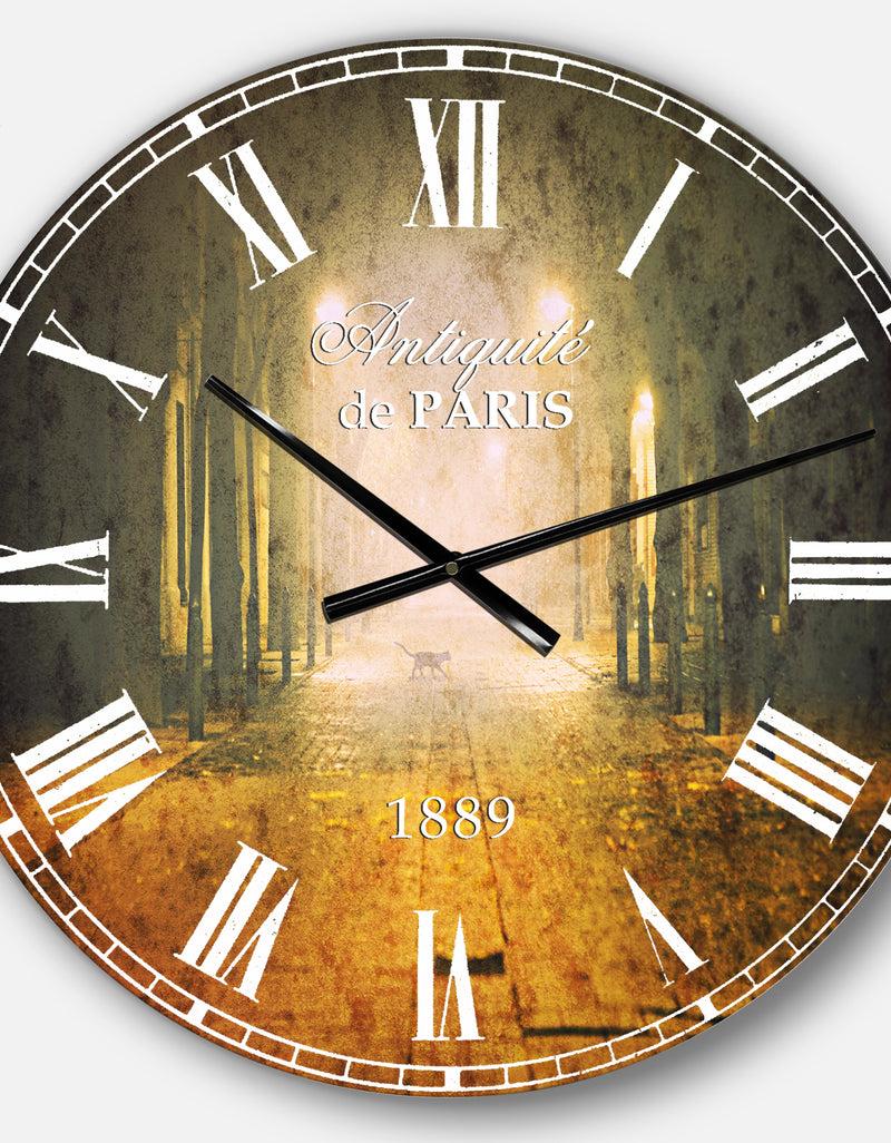 Designq Urban Street At Night - Landscape Photo Oversized Wall CLock