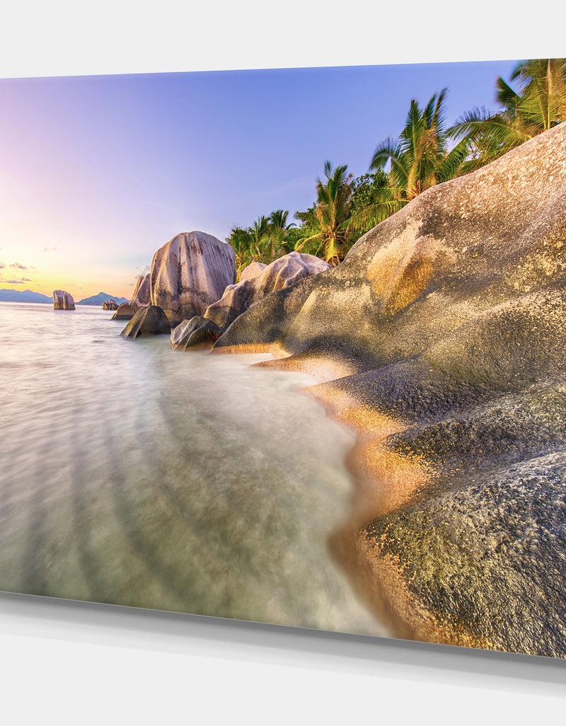 Designq View Of Anse Source D'Argent - Sea & Shore Photographic On Wrapped Canvas