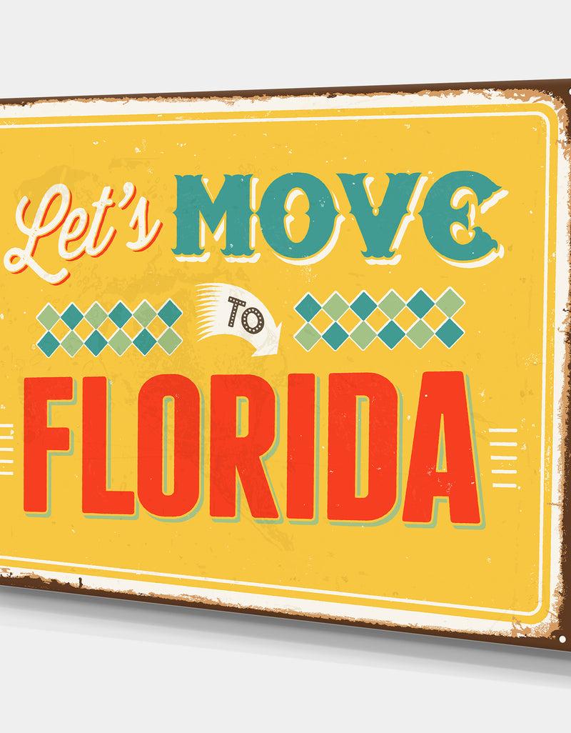 Designq Vintage Florida Sign - Cottage Canvas Wall Art