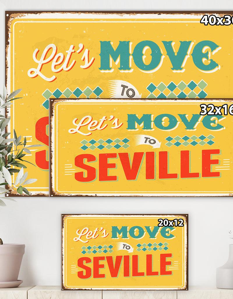 Designq Vintage Seville Sign - Cottage Canvas Wall Art