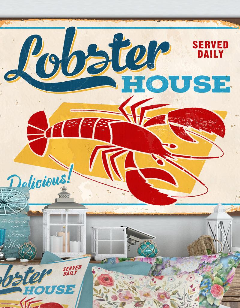 designq Vintage Sign - Lobster House - Cottage Canvas Wall Art designq Vintage Sign - Lobster House - Cottage Canvas Wall Art