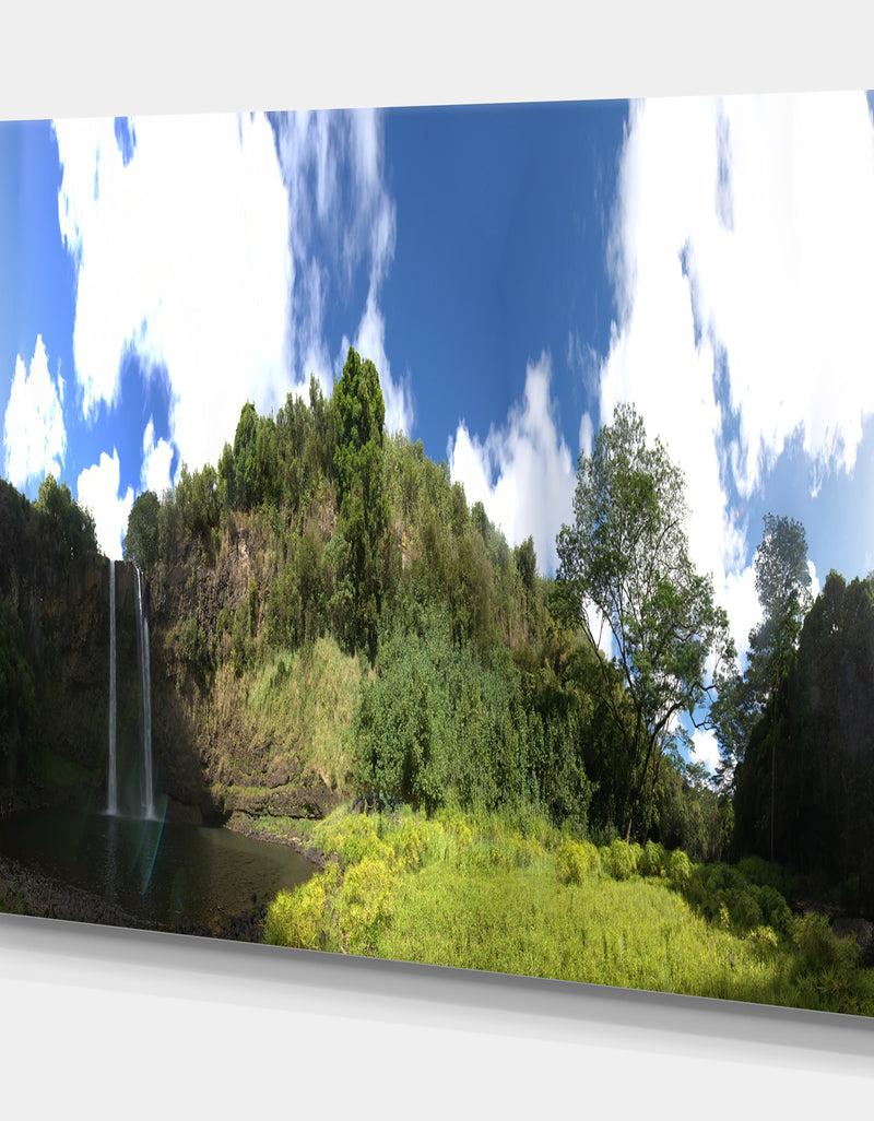 Designq Wailua Falls Hawaiian Waterfall - Landscapes Photography On Wrapped Canvas