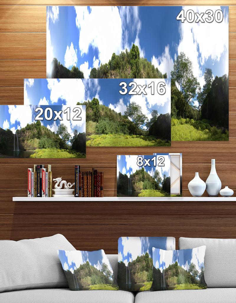 Designq Wailua Falls Hawaiian Waterfall - Landscapes Photography On Wrapped Canvas