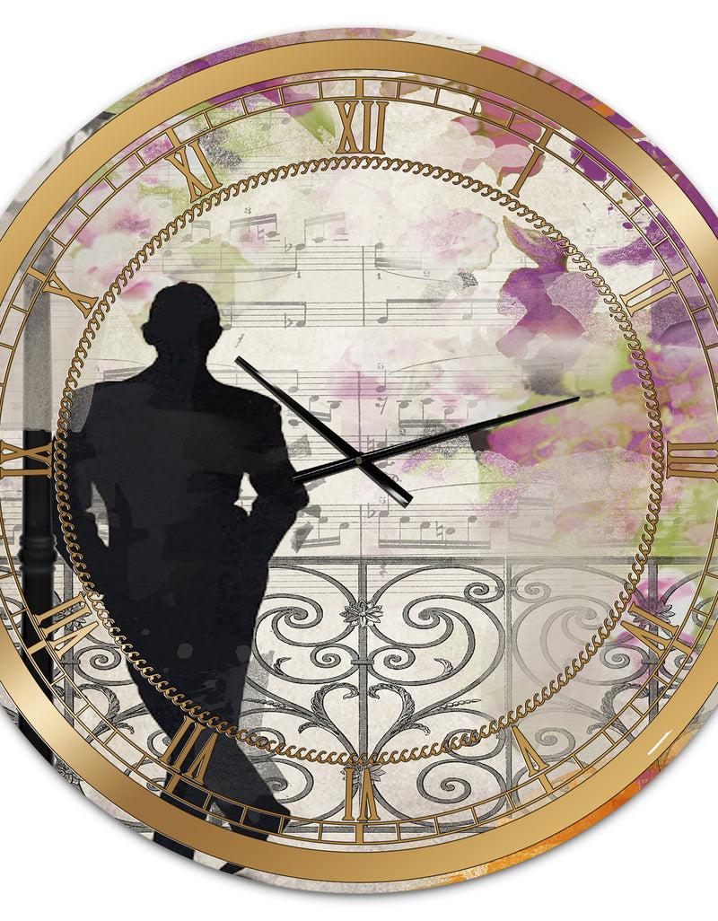 Designq Waiting In Paris - Large Traditional Wall Clock