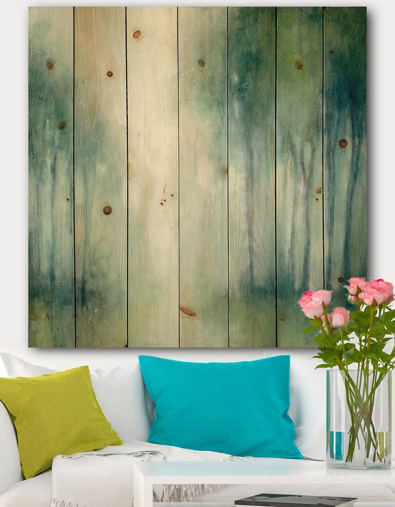 designq Walk in the Forest - Traditional Landscape Print on Natural Pine Wood