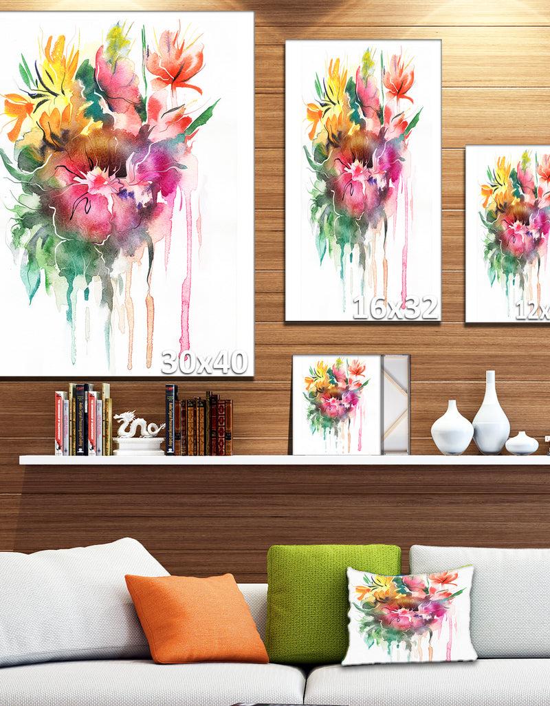 Designq Watercolor Floral Illustration - Floral Canvas Art Print