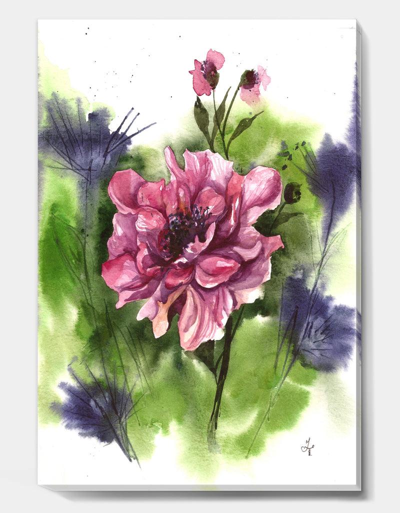 Designq Watercolor Garden I - Cottage Gallery-wrapped Canvas