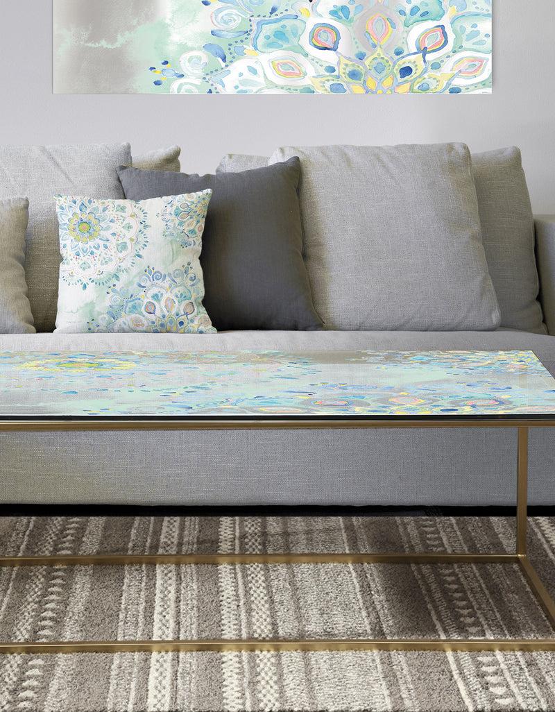 designq Watercolor mandalas III - Metal Traditional Coffee Table