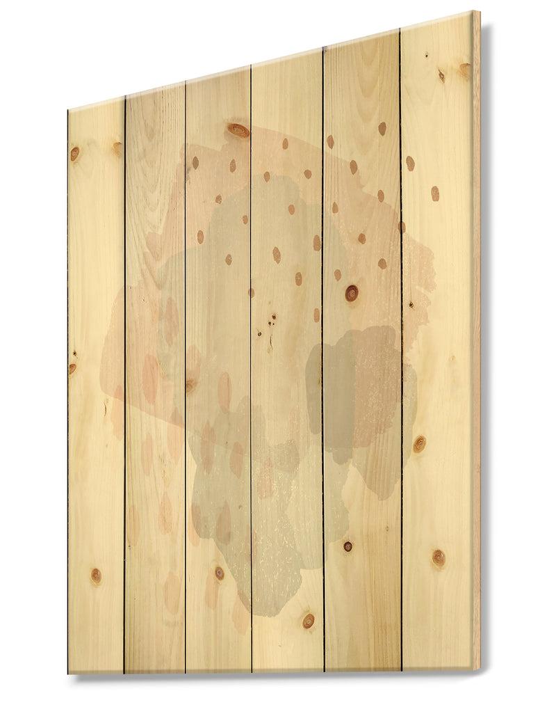 Designq Watercolor Minimal Blush II - Transitional Print On Natural Pine Wood