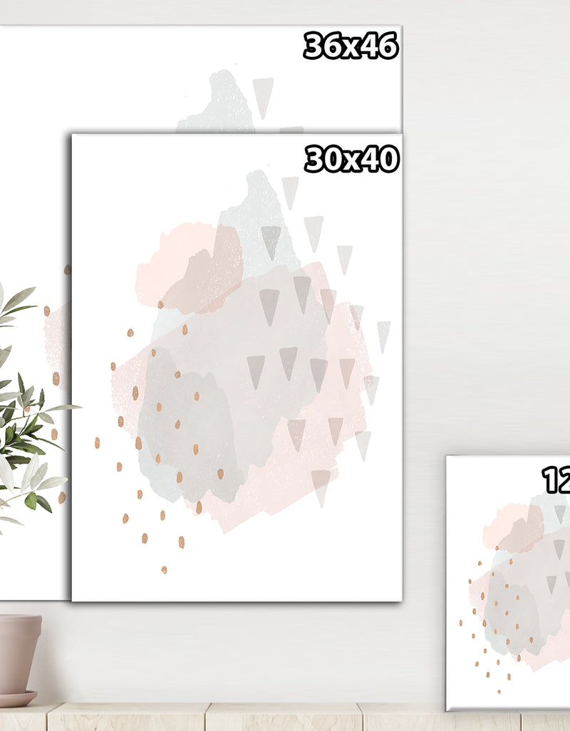 Designq Watercolor Minimal Blush IV - Transitional Canvas Artwork