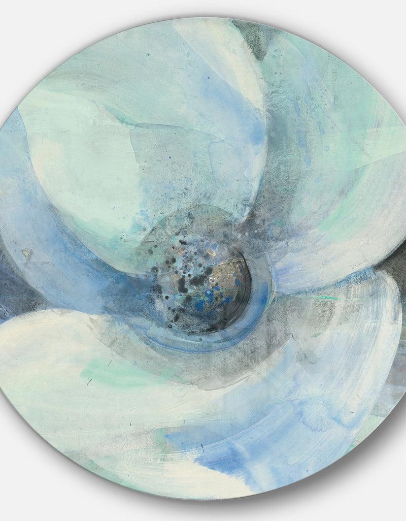 Designq Watercolor Moonlight Magnolia II - Farmhouse Metal Circle Wall Art