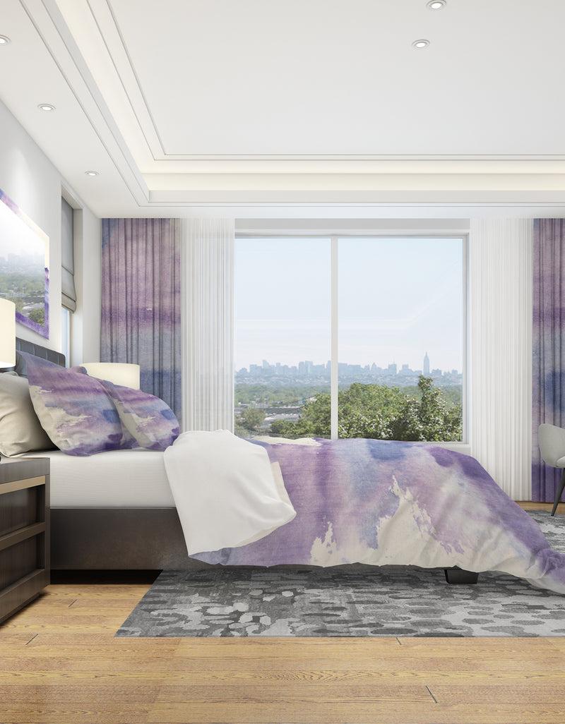 Designq Watercolor Purple Haze I - Geometric Duvet Cover Set