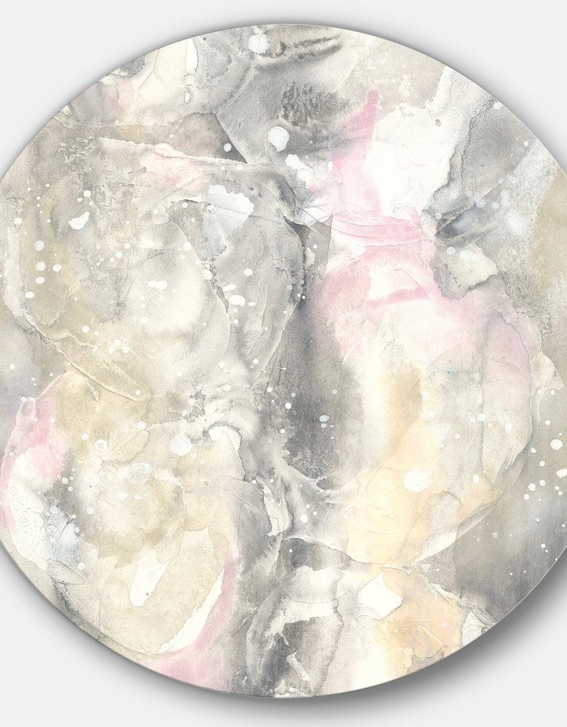 Designq Watercolor Snowflakes II - Farmhouse Metal Circle Wall Art