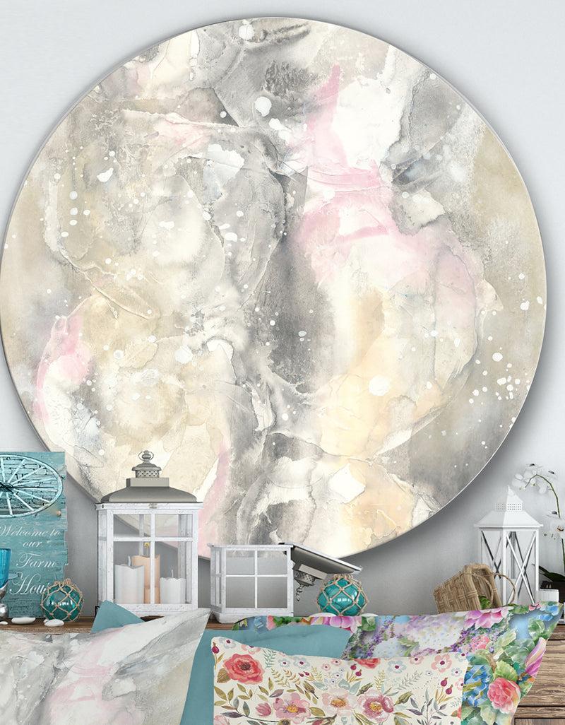 designq Watercolor Snowflakes II - Farmhouse Metal Circle Wall Art