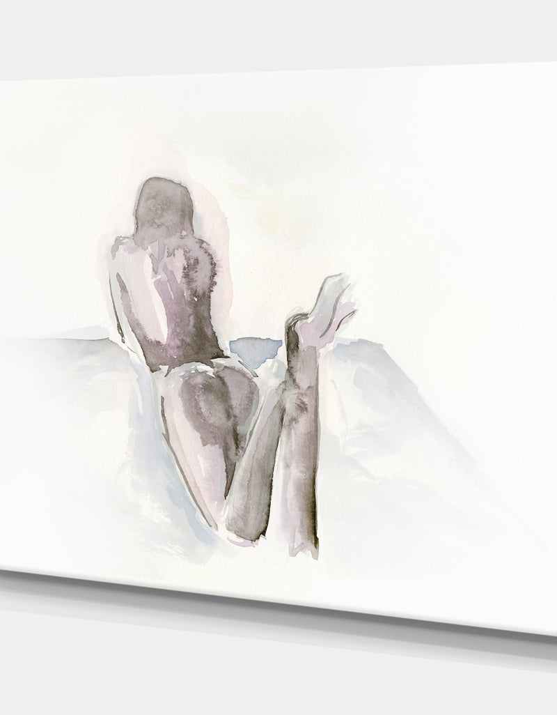 Designq Watercolour Nude 1 - Traditional Canvas Wall Art