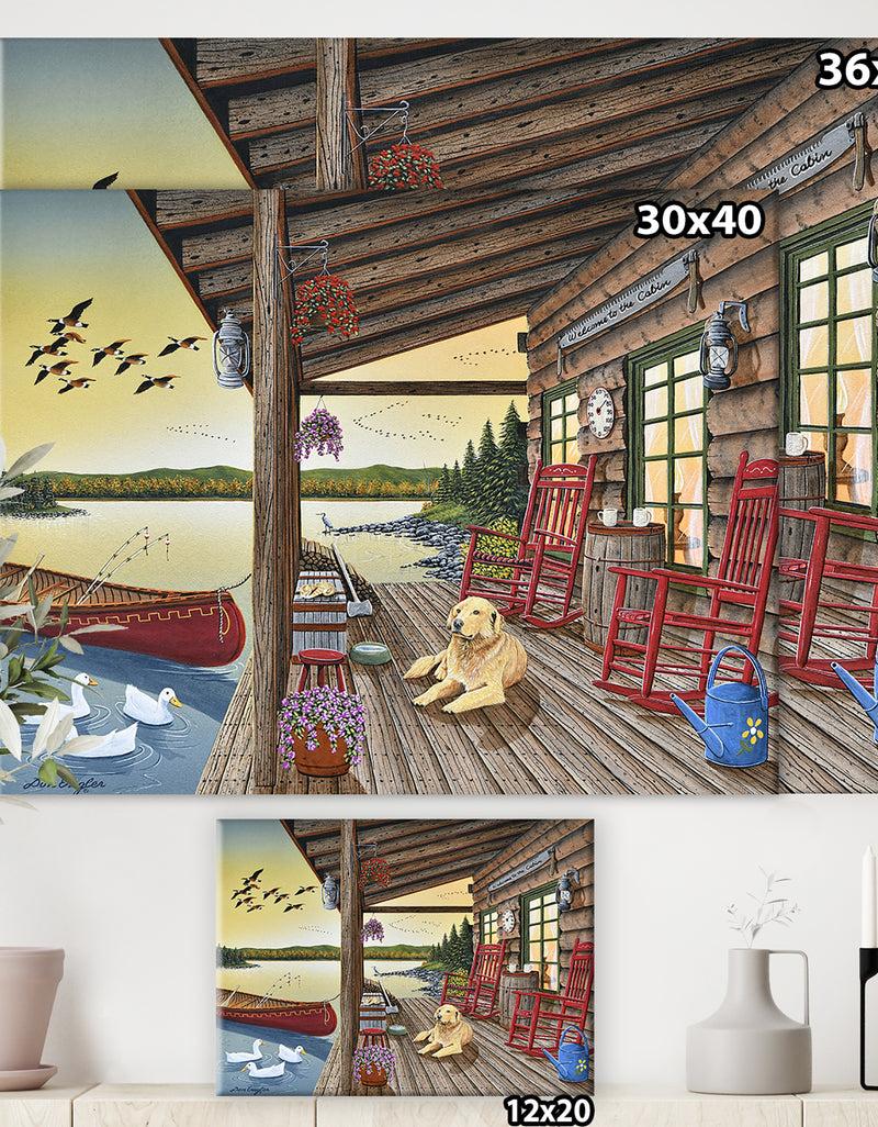 Designq Welcome To The Cabin - Lake House Gallery-wrapped Canvas