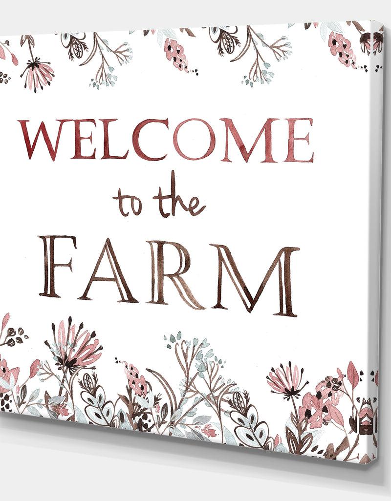 Designq Welcome To The Farm - Cottage Canvas Art Print