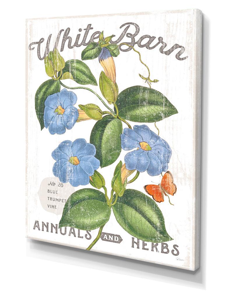 Designq White Barn Flowers II - Cottage Canvas Wall Art