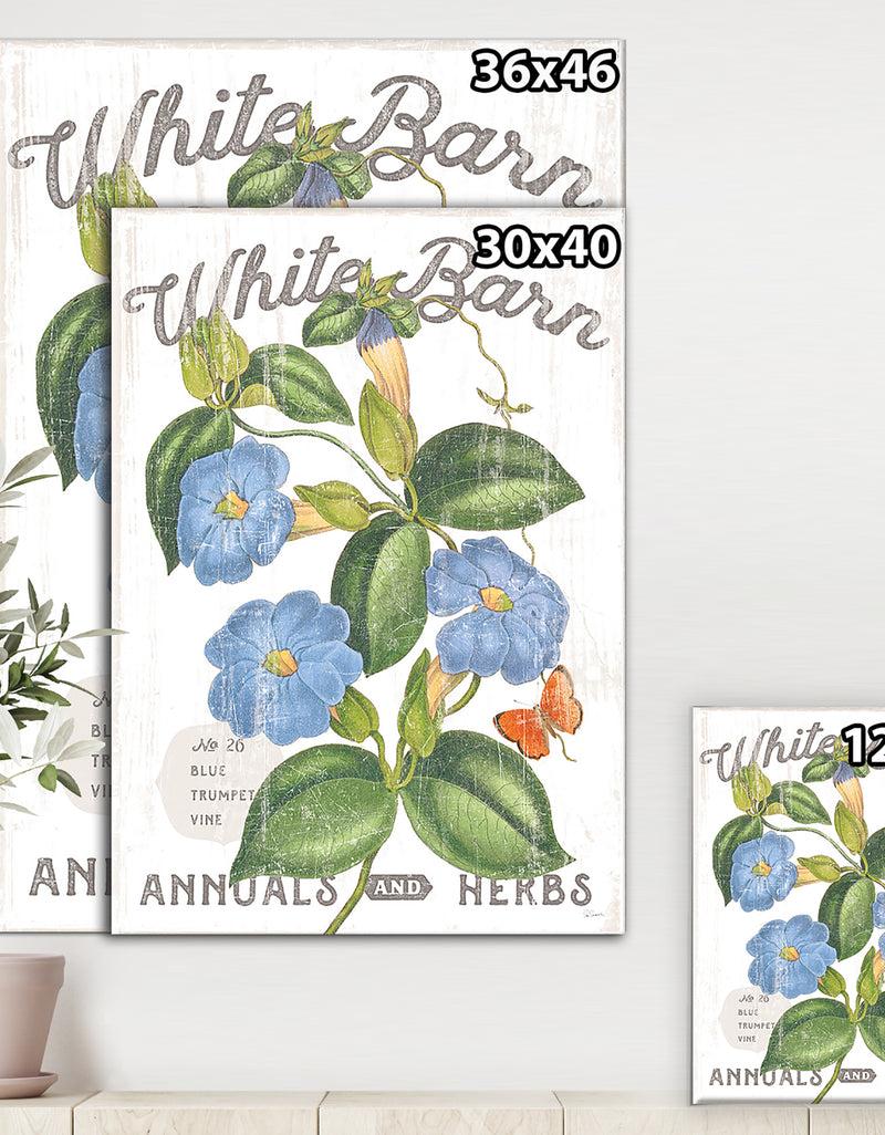 Designq White Barn Flowers II - Cottage Canvas Wall Art
