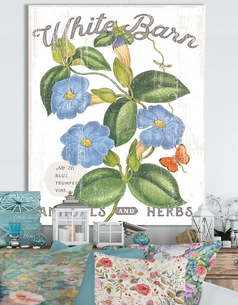 designq White Barn Flowers II - Cottage Canvas Wall Art