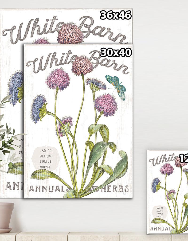 Designq White Barn Flowers VI - Cottage Canvas Wall Art