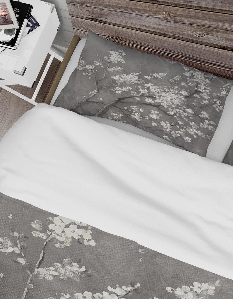 Designq White Cherry Blossoms I - Farmhouse Duvet Cover Set