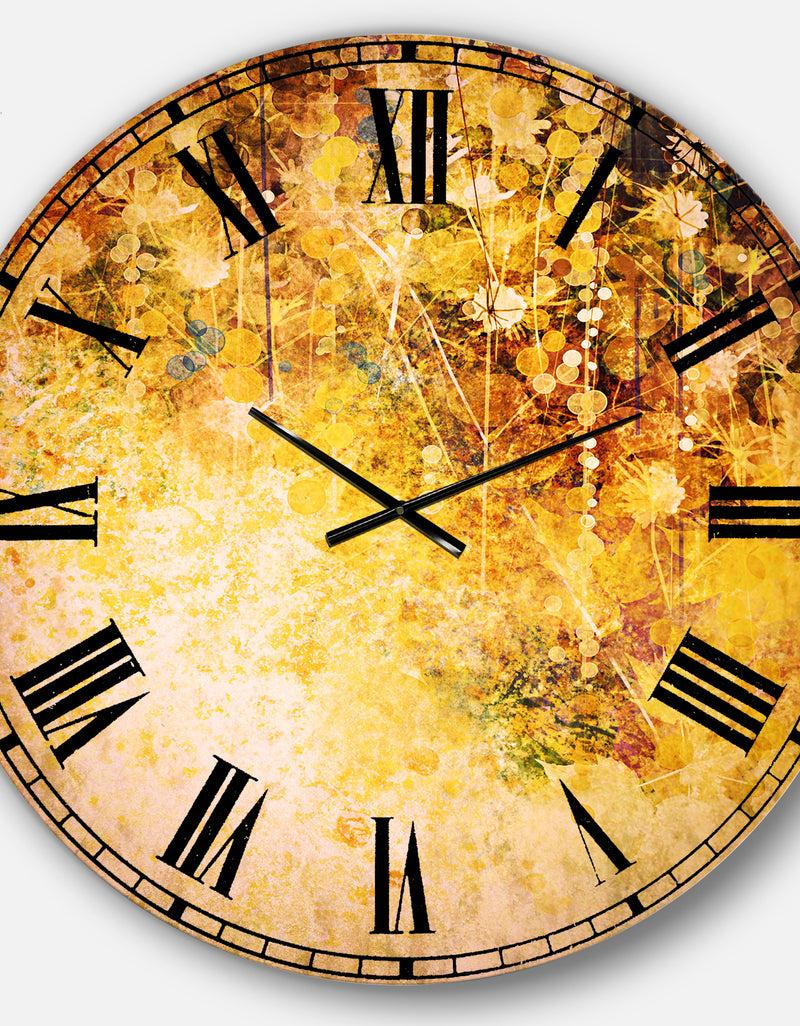 Designq White Flowers And Soft Color Leaves - Floral Large Wall CLock