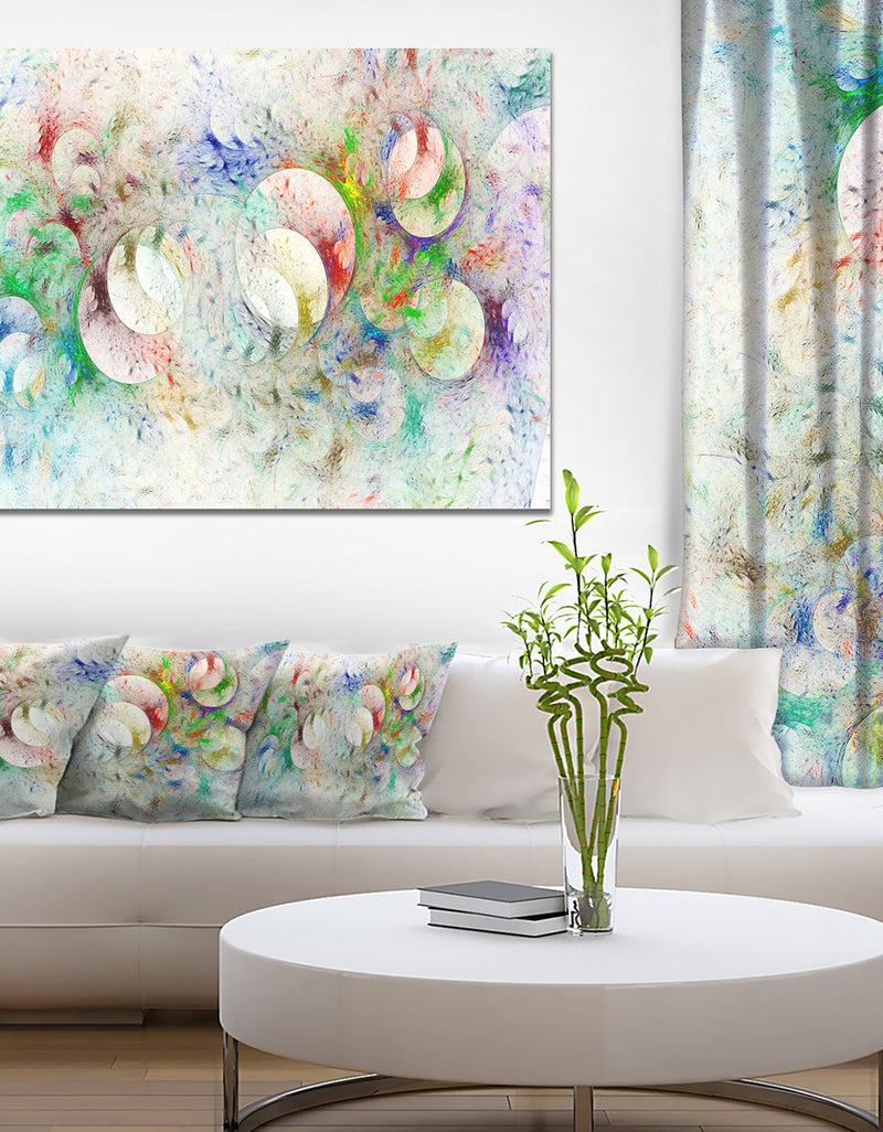 designq White Fractal Ornamental Glass - Abstract Artwork on Canvas