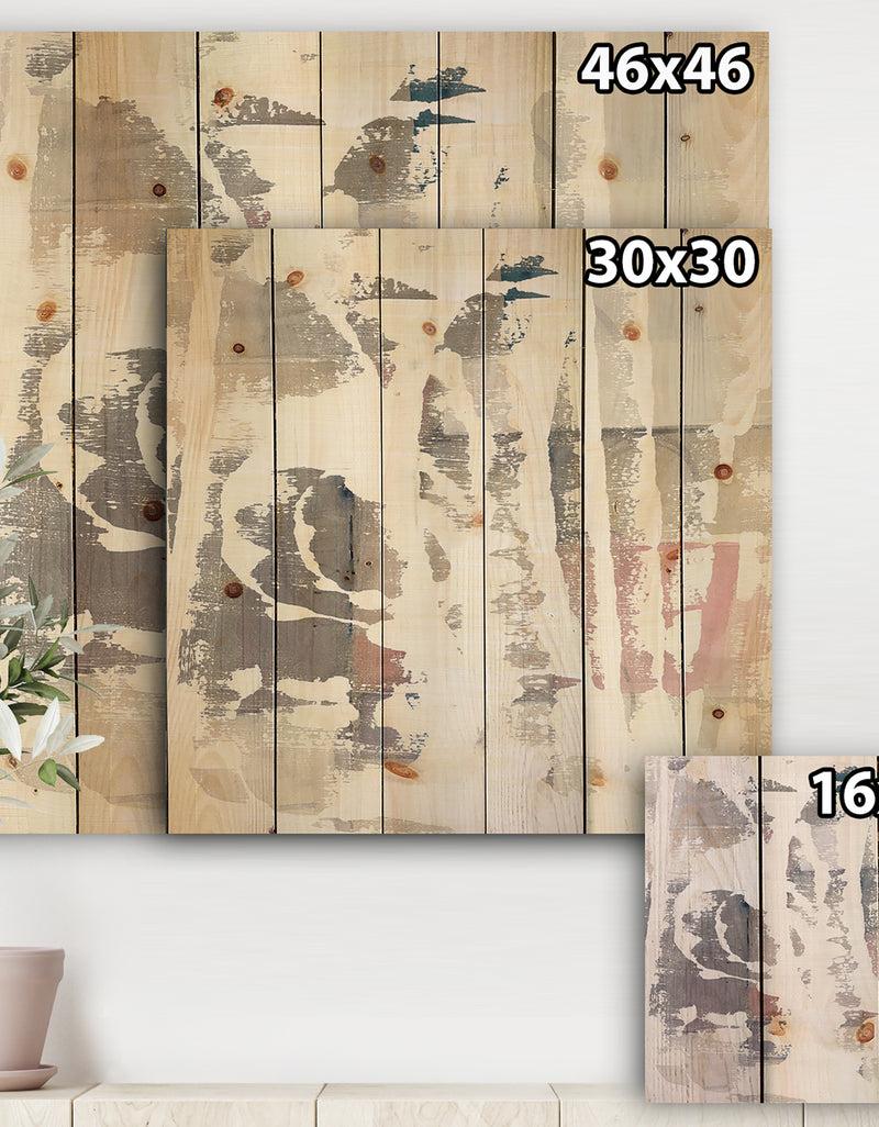Designq White Out Geometric - Modern & Contemporary Print On Natural Pine Wood