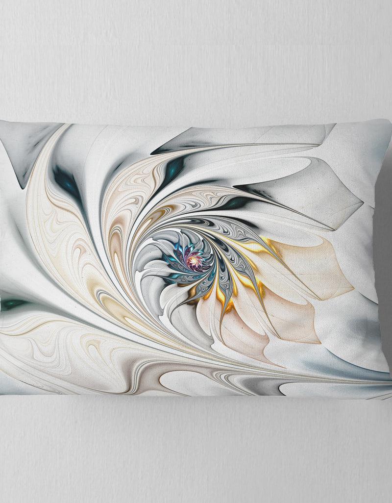 Designq White Stained Glass Floral Art - Floral Throw Pillow