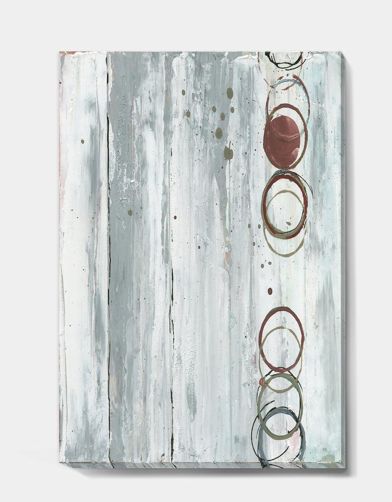 Designq Whitewashed Chinchilla - Modern Geometric Gallery-wrapped Canvas