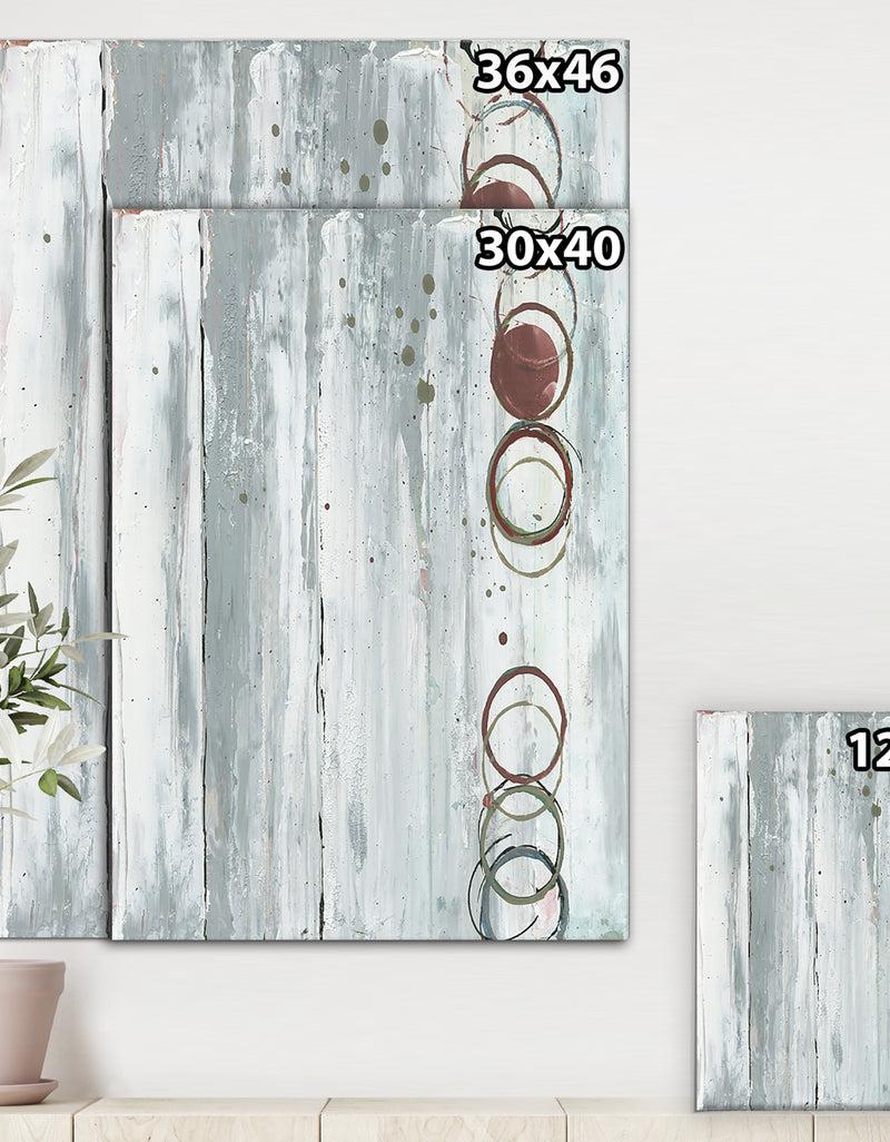 Designq Whitewashed Chinchilla - Modern Geometric Gallery-wrapped Canvas