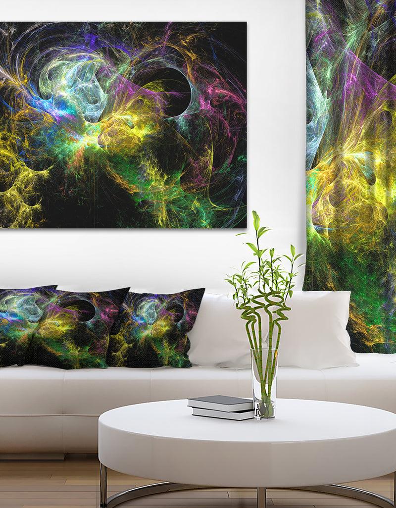 designq Wings of Angels Yellow - Abstract Digital Art Canvas Print