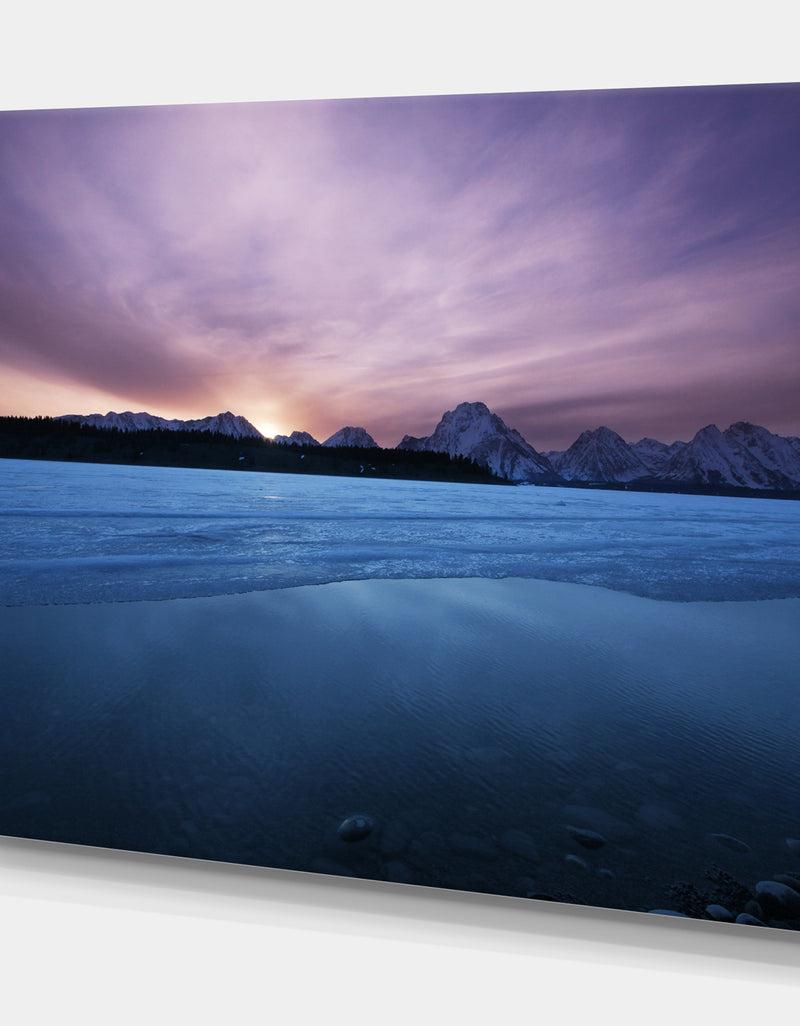 Designq Winter Lake - Lake Landscapes Photographic On Wrapped Canvas