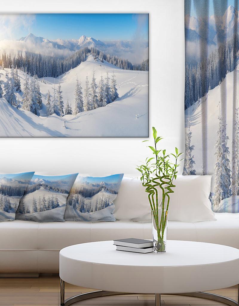designq Winter Mountains Panorama Photography Canvas Print